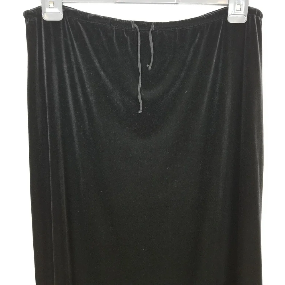 Jones New York Sport Women Plus Velour‎ Maxi Skirt Sz 3X Black Straight Pull On